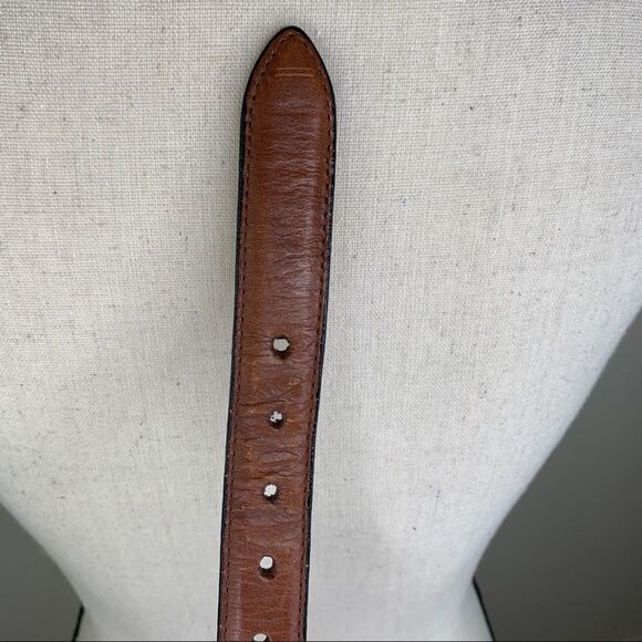 Brown Leather and Western Fabric Belt w/Silver - Picture 7 of 12